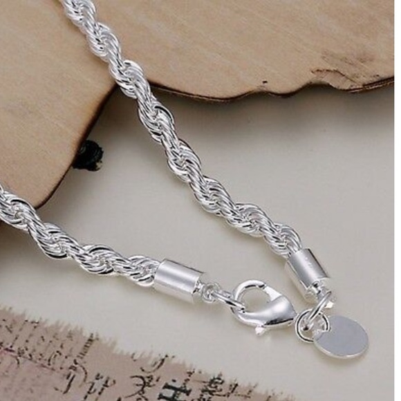 925 Sterling Silver 4MM Rope women men Bracelet - Picture 2 of 2